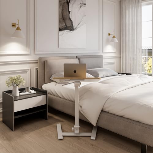 alawooder 25" Mobile Folding Desk: Pneumatic Sit-Stand, No Assembly