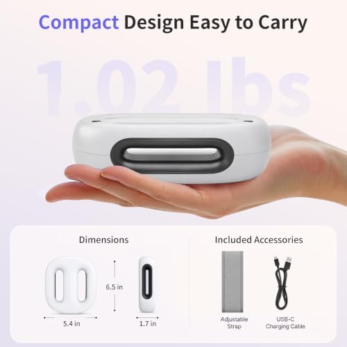 Fascia Ring Massager, Hands Free Full Body Vibration Device with Adjustable Strap, 3 Modes & 5 Intensity Levels for Belly, Shoulders, Waist & Legs
