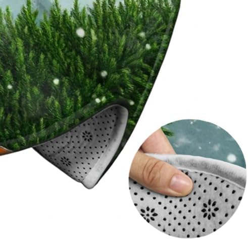 Soft Round Yoga Carpet, Office Chair Decor Round Mat for Carpet and Hardwood Floors Christmas