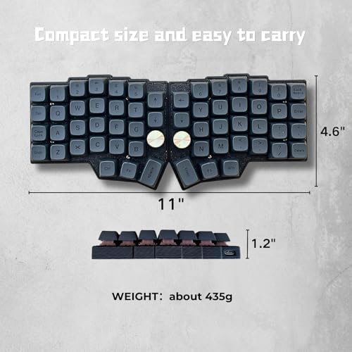 4×6 Corne Layout with knobs CORNE Wired Ergonomic Mechanical Keyboard,60% Orthol inear Layout,Hot-swappable,RGB,Vial remapping Support,pre-lubed Linear switches (Silent Switch)