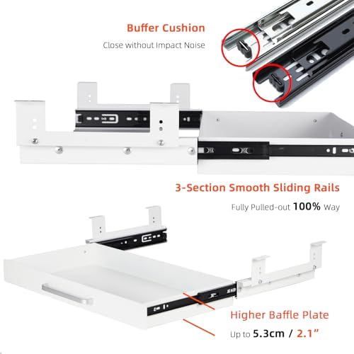 Under Desk Drawer Organizer 21", Large Desk Pencil Storage Drawer
