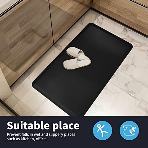 Art3d Anti Fatigue Mat - 1/2 Inch Cushioned Kitchen Mat - Comfort & Non Slip Cushion for Standing Desk, Office or Garage Floor (17.3"x28", Black)