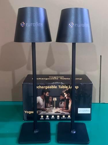 Yogaret Black Cordless Table Lamps, 6000mAh Rechargeable Battery, 2 Pack