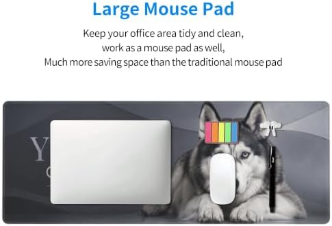 Husky Large Mouse Pad Mouse Pad Gaming 11.8x31.5 in Cool Gray Design