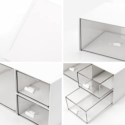 Desk Drawer Organizer, Stackable Storage Drawers, Plastic White Desk Organizers Great for Makeup Storage Bathroom Organization Accessories Etc - Large 1 Drawers (White)