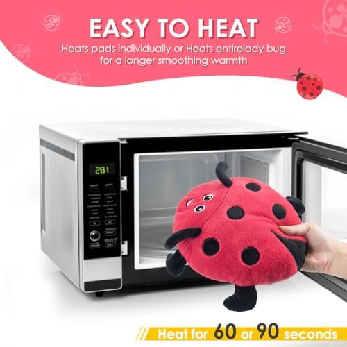 Microwavable Heat Pad for Neck and Shoulders, Warm Compress Wrap, Red