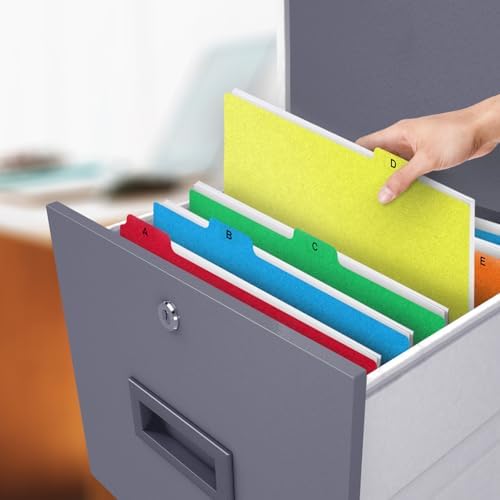 Alphabetical File Organizer 25 File Cabinet Dividers A-Z Plastic 5 Colors
