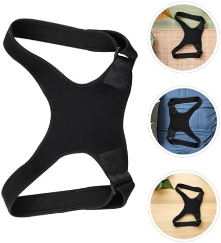 2pcs Posture Correction Belt Black Fabric Back Support Brace