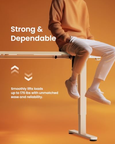 ErGear Height Adjustable Electric Standing Desk, 40 x 24 Inches Sit Stand up Desk, Memory Computer Home Office Desk, Natural