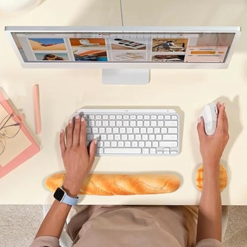 Soft Toast Bread Baguette Shape Anti-Skid Keyboard Wrist Rest Support & Mouse Wrist Support for Office,Computer,Laptop& Mac (Another Style)