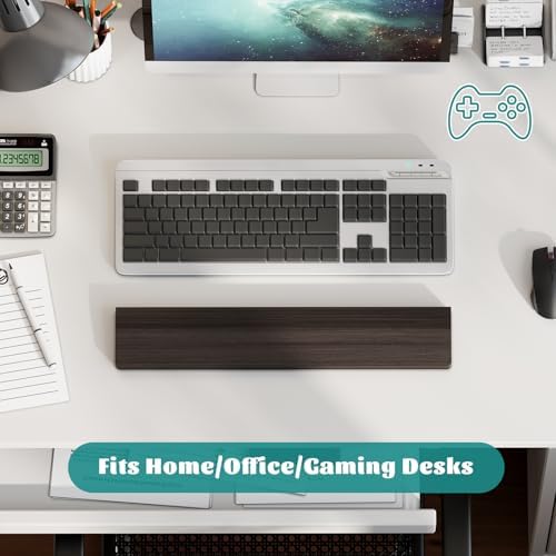 Keyboard Wrist Rest, Wooden Wrist Rest for Keyboard, 17.3-inch Length and 22mm Thickness, Bamboo Wood Palm Rest, Ergonomic Design for Mechanical Gaming Keyboard, Stain Resistant