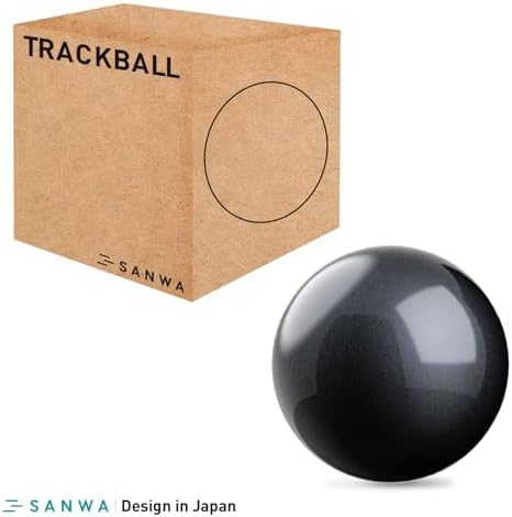 SANWA Trackball 44mm/1.73in, Replacement Ball GMAWBTTB138N/GMATB137, ELECOM DEFT/DEFT PRO, and Other Compatible Trackball Mouse, Glossy Black