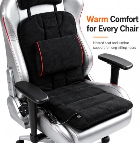 Melissa Heated Office Chair Cushion with Adjustable Lumbar Support