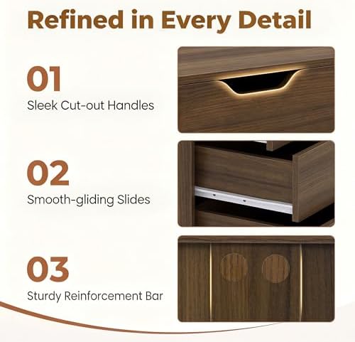 DREAMADE Rolling File Cabinet, 5-Drawer Under Desk File Cabinet