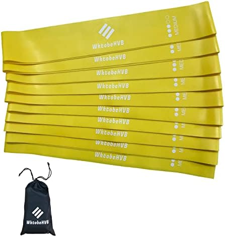 Resistance Loop Exercise Bands-5/10 Pack-10/12 Inch Stretch Bands for Working Out with Carry Bag-Elastic Bands for Physical Therapy, Rehab, Yoga, Pilates and Strength Training at Home or Gym