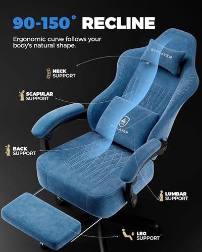 GTPLAYER Gaming Chair, Comfort Computer Office Chair for Adults, Blue New
