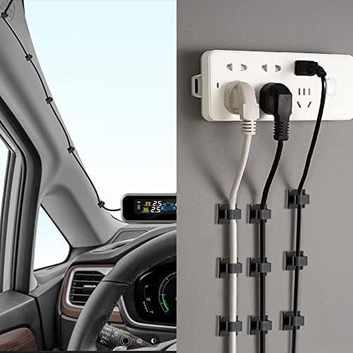 XHF 120PCS 5/8” Black Adhesive Cable Wire Wall Light Clips, Cord Holder