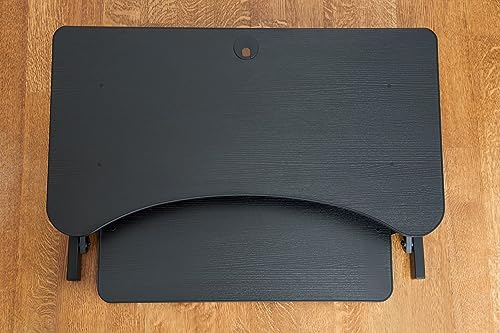 Standing Desk Converter | Largest standing desk for tall people on the market | Wide 38 in Desk Riser Fits 2 Monitors with Sliding Keyboard Tray (Black, 38" Wide)