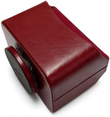 UnionBasic Rotating Desk Organizer, 360 Desk Spinning Caddy, Desktop TV Guide/Mail/Media/Remote Controller Holder Organizer, Burgundy - Printed Oil Leather
