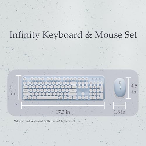 Colorful Wireless Keyboard and Mouse Combo Blue White