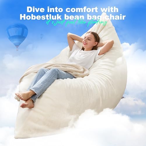 Hobestluk Adult Bean Bag Chair 3 in 1 Convertible Large Bean Bag Sofa