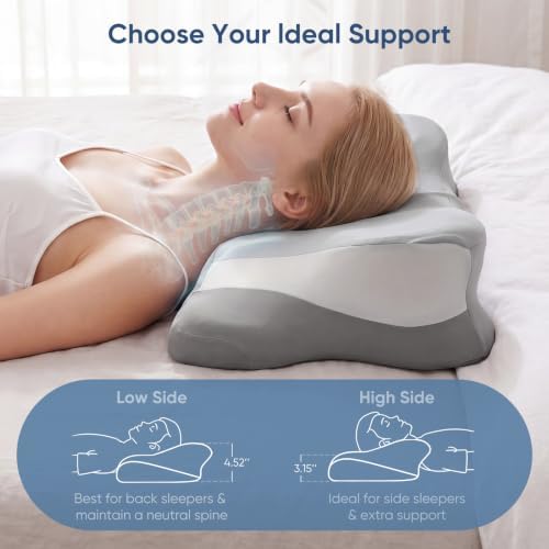 Cervical Neck Pillow, Memory Foam Contour Pillow, Queen