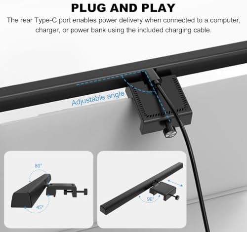 Dimmable LED Monitor Light Bar Hanging Table Lamp for Home Office Game