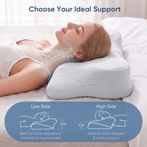 Cervical Neck Pillow, Memory Foam Contour Pillow, Queen
