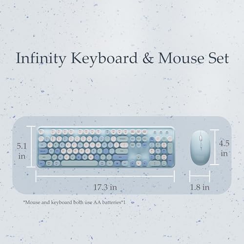 Colorful Wireless Keyboard and Mouse Combo Blue Colorful