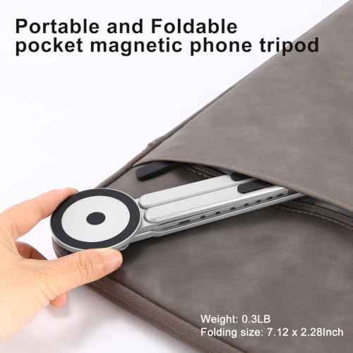 3-in-1 Portable Laptop Stand with Magnetic Phone Holder, White