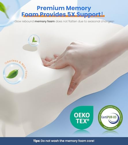 Ultra Pain Relief Cooling Pillow for Neck Support, Adjustable Cervical Pillow Cozy Sleeping, Odorless Ergonomic Contour Memory Foam Pillows, Orthopedic Bed Pillow for Side Back Stomach Sleeper
