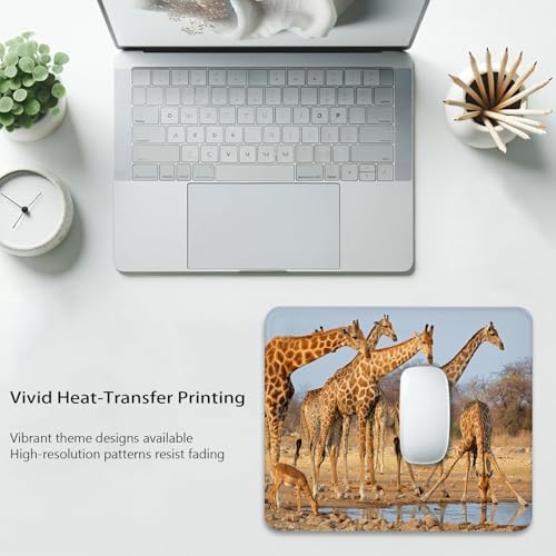 A Group of South African Giraffes Mouse Pad, Funny Wild Animals Desk Mat