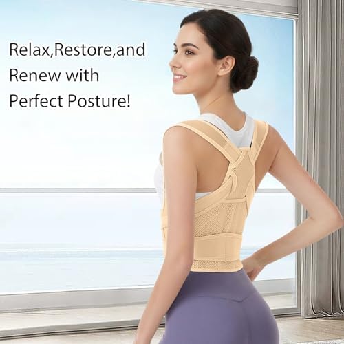 Posture Corrector for Women and Men, Adjustable Full Back Brace