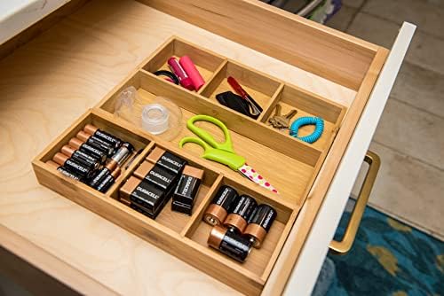 Lipper International 823 Bamboo Wood 3-Compartment Organizer Tray, 11 5/8" x 4 1/8" x 1 3/4" (Pack of 6)