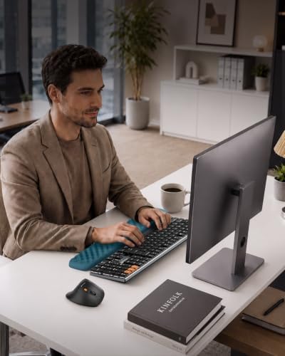 ProtoArc KP50 Ergonomic Wrist Rest for Keyboard with Lycra Surface, Blue