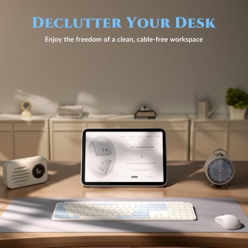 Keychron B6 Pro Ultra-Slim Full-Size Wireless Keyboard - Retro Blue