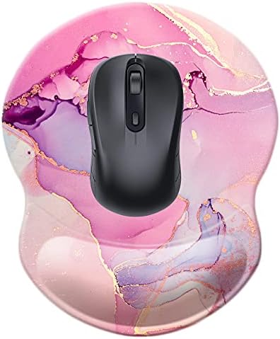 Mouse Pad with Wrist Support, Non Slip Mousepad Wrist Rest for Office, Computer, Laptop & Mac-Comfortable & Lightweight Ergonomic Support Mouse Mat(Pretty Marble-B)