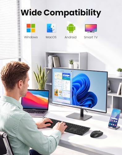 TECKNET 2.4G Rechargeable Ultra-Slim Wireless Keyboard and Mouse Combo
