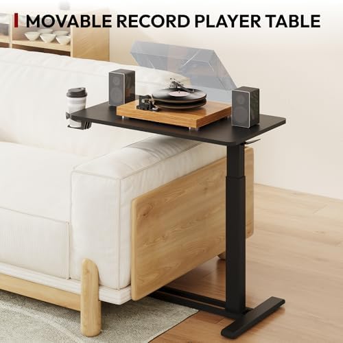 SANODESK 32'' Mobile Standing Desk with Hidden Wheels,Pneumatic Laptop Desk
