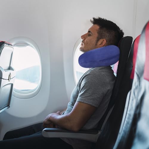 Travel Pillow, Neck Pillows for Airplanes, Memory Foam, Vivid Blue