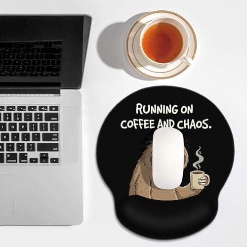 Britimes Ergonomic Mouse Pad with Wrist Support, Sloth Coffee