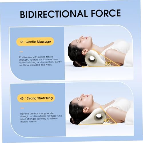 Neck Stretcher, PU Soft Cervical Traction Device - Tri-Directional Decompression for Pain Relief, Men Women