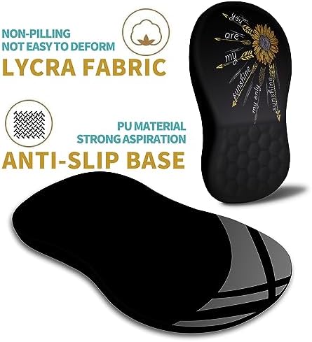 Hokafenle Ergonomic Mouse Pad Wrist Support with Massage Design, Wrist Rest Pain Relief Mousepad with Memory Foam&Non-Slip PU Base, Mouse Pads for Wireless Mouse & Desk (12x8 inch,Inspirational)