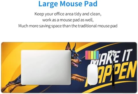 Mini Pinscher Gaming Mouse Pad Large Mouse Pad 11.8x31.5 in Yellow