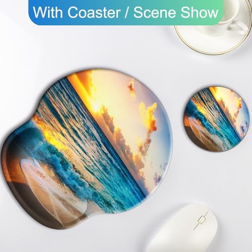 Ergonomic Mouse Pad with Wrist Rest Support,Gel Mouse Pads for Desk