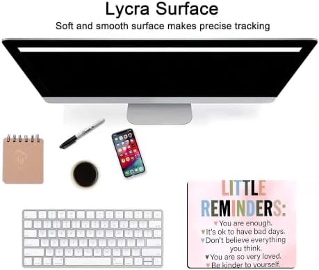 Pink Mouse Pads for Desk,Cute Little Reminders Unique Design Computer Mousepad with Non-Slip Rubber Base for Women,Desk Pad Mousepads Computer Mouse Pads Laptop Wireless Mouse