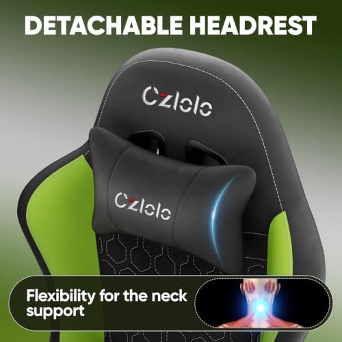 Czlolo Fabric Big and Tall Gaming Chair with Extended Footrest