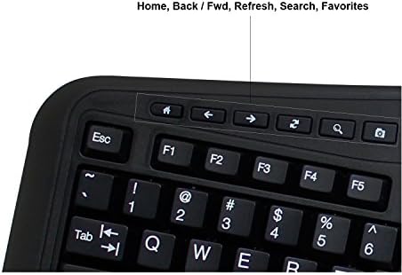 Adesso AKB-450UB Ergonomic Keyboard with Built-in Touchpad, Wired USB