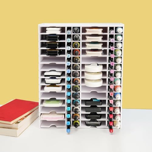 Krafetto Ink Pad Combo Storage Rack, 28 Grids for Standard Size Stamp Pads