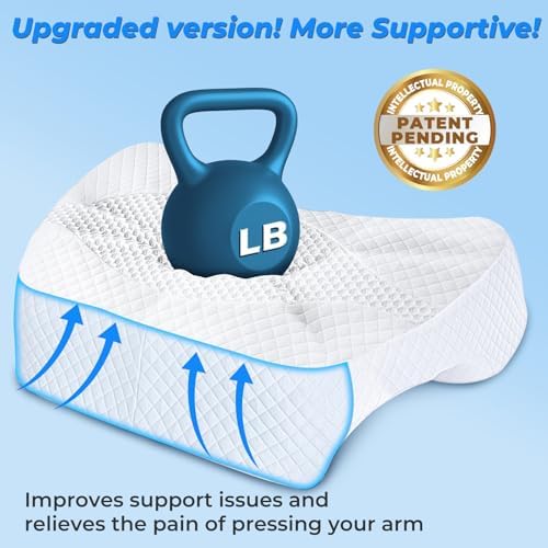 Side Sleeper Pillow with Arm Hole, Shoulder Relief System for Rotator Cuff